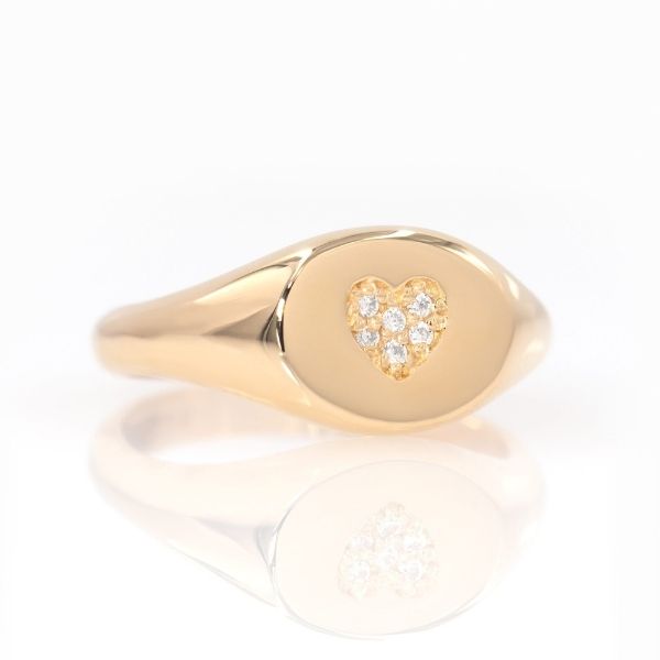 siegelring-damen-gold-14-karat-pinky-north-star-diamant-oval-herz-goldring-ring-damenringe