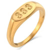 SIEGELRING DAMEN GOLD FARBE MIT ENGEL NUMMER - Königlicher Siegelring