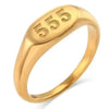 SIEGELRING DAMEN GOLD FARBE MIT ENGEL NUMMER - Königlicher Siegelring