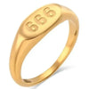 SIEGELRING DAMEN GOLD FARBE MIT ENGEL NUMMER - Königlicher Siegelring