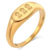 SIEGELRING DAMEN GOLD FARBE MIT ENGEL NUMMER - Königlicher Siegelring
