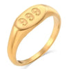 SIEGELRING DAMEN GOLD FARBE MIT ENGEL NUMMER - Königlicher Siegelring