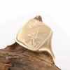 SIEGELRING DAMEN GOLD INITIALE - 14K GOLD PINKY GRAVIERT PERSONALISIERTER GOLD RING PERSONALISIEREN - Königlicher Siegelring