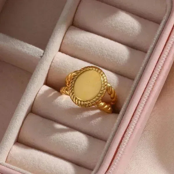 SIEGELRING DAMEN GOLD UND SILBER FARBE - ABSOLUTER STIL UND ELEGANZ - Königlicher Siegelring