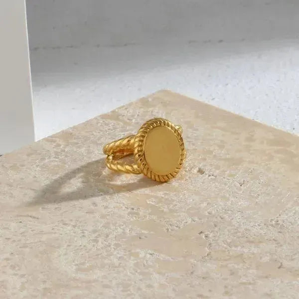 SIEGELRING DAMEN GOLD UND SILBER FARBE - ABSOLUTER STIL UND ELEGANZ - Königlicher Siegelring