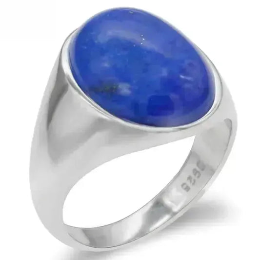 SIEGELRING DAMEN HERREN SILBER MIT NATURSTEIN LAPIS LAZUL - Königlicher Siegelring