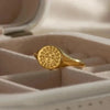 SIEGELRING DAMEN MOND SONNE STERN GOLD PLATTIERTER RING SCHMUCK - Königlicher Siegelring