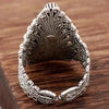 SIEGELRING DAMEN SILBER 925 HANDGEFERTIGT MIT FILIGRANER MANSCHETTE - Königlicher Siegelring