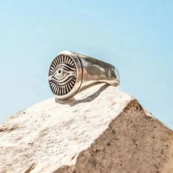 Signet ring Horus eye 925 sterling silver - Königlicher Siegelring