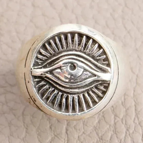 Signet ring Horus eye 925 sterling silver - Königlicher Siegelring