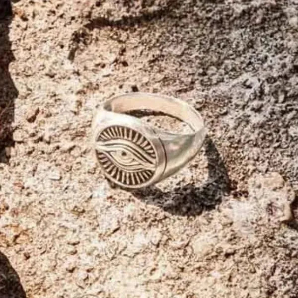 Signet ring Horus eye 925 sterling silver - Königlicher Siegelring