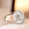SIEGELRING DAMEN SILBER GOLD PERSONALISIEREN MIT IHREN INITIALEN - Königlicher Siegelring