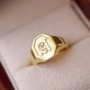 SIEGELRING DAMEN SILBER GOLD PERSONALISIEREN MIT IHREN INITIALEN - Königlicher Siegelring