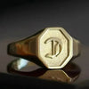 SIEGELRING DAMEN SILBER GOLD PERSONALISIEREN MIT IHREN INITIALEN - Königlicher Siegelring