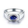 SIEGELRING DE LUXE IN 14K WEISSGOLD MIT BLAUEN SAPHIREN : SYMBOL DER UNTERSCHEIDUNG - Königlicher Siegelring