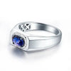 SIEGELRING DE LUXE IN 14K WEISSGOLD MIT BLAUEN SAPHIREN : SYMBOL DER UNTERSCHEIDUNG - Königlicher Siegelring