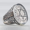 SIEGELRING DES SALOMONISCHEN SIEGELS AUS STERLING SILBER - GLÄNZENDER STERN - Königlicher Siegelring