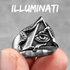 SIEGELRING EDELSTAHL FREIMAURER ILLUMINATI DREIECK HERRENRING-PUNK BIKER - Königlicher Siegelring