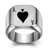 Siegelring Edelstahl Poker A Pik-Ring - Königlicher Siegelring