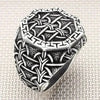 SIEGELRING FÜR HERREN AUS SILBER OHNE STEIN STRICKEN DESIGN - Königlicher Siegelring