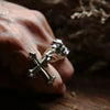 SIEGELRING FÜR HERREN SILBER RELIGIÖSE DAS ORTHODOXE KREUZ - Königlicher Siegelring