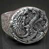 SIEGELRING HERREN AUS SILBER MIT DREIKÖPFIGEM DRACHEN MOTIV - Königlicher Siegelring