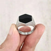 Siegelring Herren Damen Edelstahl - Achteckiger Ring - Königlicher Siegelring