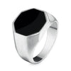 Siegelring Herren Damen Edelstahl - Achteckiger Ring - Königlicher Siegelring