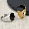Siegelring Herren Damen Edelstahl - Achteckiger Ring - Königlicher Siegelring