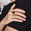 Siegelring Herren Damen Edelstahl - Achteckiger Ring - Königlicher Siegelring