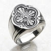 SIEGELRING HERREN DAMEN SILBER - KLASSISCHES KREUZ - Königlicher Siegelring