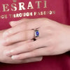 SIEGELRING HERREN DE LUXE IN WEISSGOLD MIT TANZANIT UND DIAMANT - Königlicher Siegelring
