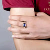 SIEGELRING HERREN DE LUXE IN WEISSGOLD MIT TANZANIT UND DIAMANT - Königlicher Siegelring