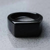 SIEGELRING HERREN EDELSTAHL - KLASSICHER SCHWARZ RING - HERRENRING - Königlicher Siegelring