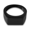 SIEGELRING HERREN EDELSTAHL - KLASSICHER SCHWARZ RING - HERRENRING - Königlicher Siegelring