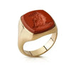 SIEGELRING HERREN GOLD 9-14-18 KARAT MIT ROTEM ACHAT-STEIN - PERSONALISIEREN HERRENRING - Königlicher Siegelring