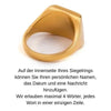 SIEGELRING HERREN GOLD 9-14-18 KARAT MIT ROTEM ACHAT-STEIN - PERSONALISIEREN HERRENRING - Königlicher Siegelring