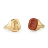 SIEGELRING HERREN GOLD 9-14-18 KARAT MIT ROTEM ACHAT-STEIN - PERSONALISIEREN HERRENRING - Königlicher Siegelring