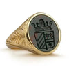 SIEGELRING HERREN GOLD - 9-14-18 KARAT ODER 925 SILBER PERSONALISIERTE FAMILIENWAPPEN BLUTSTEIN RING - SIEGELRING ANFERTIGEN LASSEN - Königlicher Siegelring