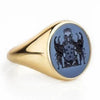 SIEGELRING HERREN GOLD ODER 925 SILBER MIT SARDONYX-STEIN - PERSONALISIERTE RING - Königlicher Siegelring