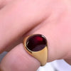 SIEGELRING HERREN GOLD - RUBIN GRANAT ACHAT STEIN - Königlicher Siegelring
