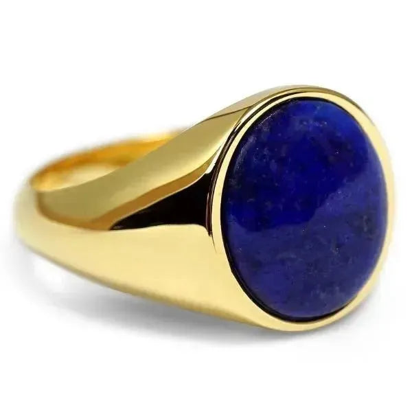 SIEGELRING HERREN LAPIS STEIN BLAU - GLANZ UND RAFFINESSE - Königlicher Siegelring