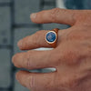 SIEGELRING HERREN LAPIS STEIN BLAU - GLANZ UND RAFFINESSE - Königlicher Siegelring