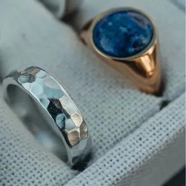 SIEGELRING HERREN LAPIS STEIN BLAU - GLANZ UND RAFFINESSE - Königlicher Siegelring