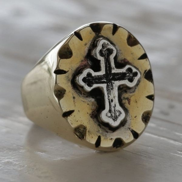 siegelring-herren-religios-messing-und-silber-mit-kreuz