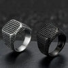 SIEGELRING HERREN ROBUST UND LANGLEBIG PUNKTIERT TITANIUM EDELSTAHL - Königlicher Siegelring