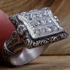 SIEGELRING HERREN SILBER BESTEHEND AUS 14 DIAMANT STEINEN - Königlicher Siegelring