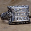 SIEGELRING HERREN SILBER BESTEHEND AUS 14 DIAMANT STEINEN - Königlicher Siegelring