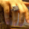 SIEGELRING HERREN SILBER BESTEHEND AUS 14 DIAMANT STEINEN - Königlicher Siegelring
