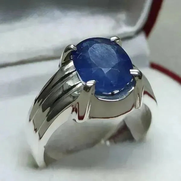 SIEGELRING HERREN SILBER DER STEIN DER LOYALITÄT BLAUER SAPHIR - Königlicher Siegelring
